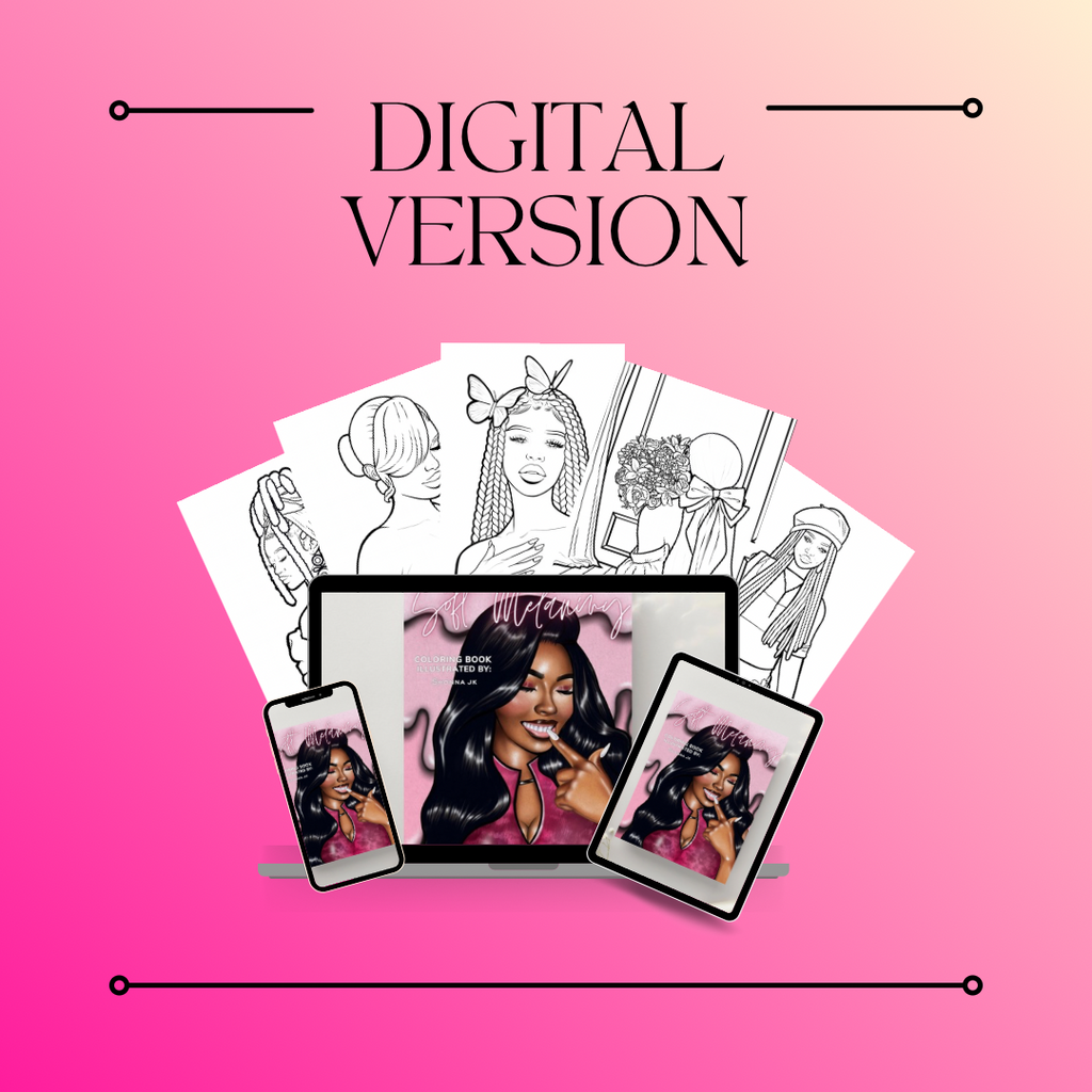 Soft Melaniny Digital Coloring Book for Black Women