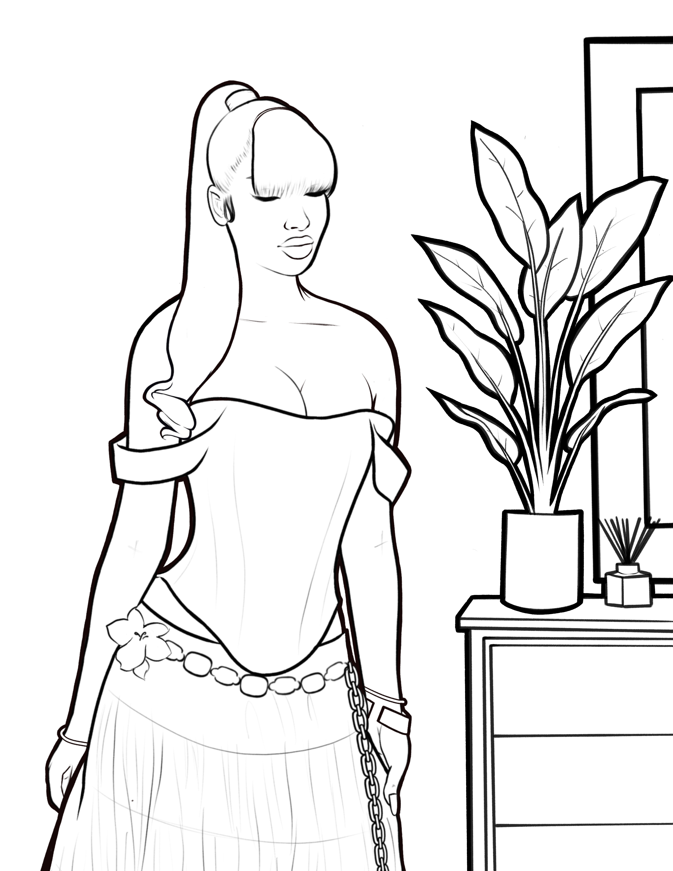 Soft Melaniny Digital Coloring Book for Black Women