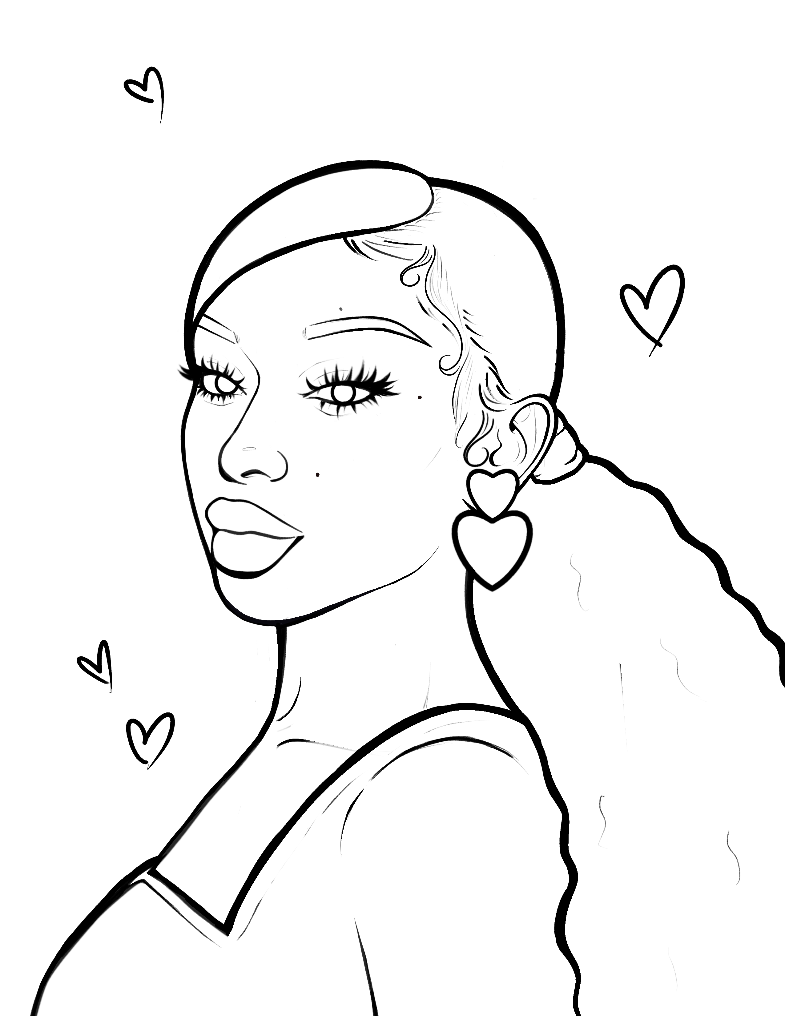 Soft Melaniny Digital Coloring Book for Black Women